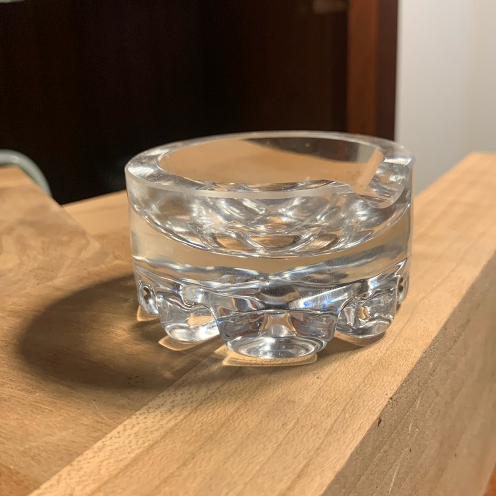 MIDCENTURY GLASS CRYSTAL ASHTRAY SCANDINAVIAN FINLAND
